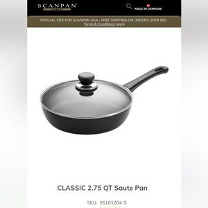 Scanpan classic 10 1/4 inch 2.75 qt covered sauté pan